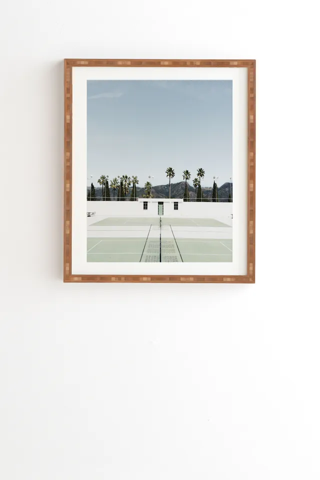 Tennis At Hearst by almostmakesperfect - Framed Wall Art Bamboo 20" x 20"