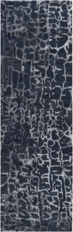 Banshee Blue Indoor 2'6" x 8' Handmade Rug