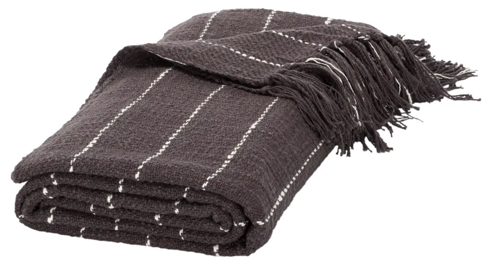 Sloane 50 x 70 Cotton Throw - Gray / White