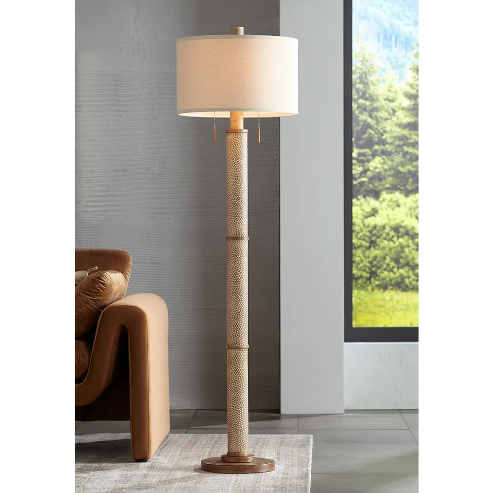 RH Santiago 65" High Natural Hammered Finish Floor Lamp
