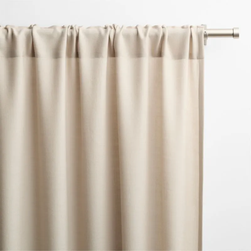 Natural Taupe Wool Sheer Window Curtain Panel 52"x108"