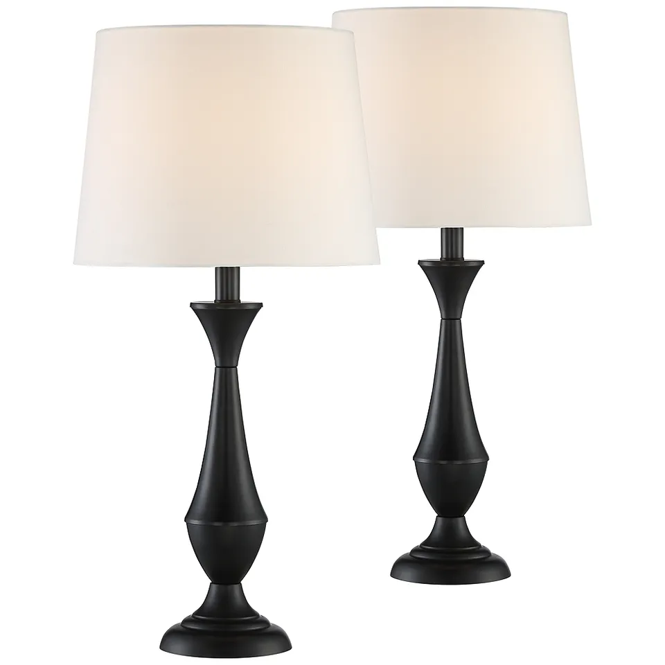 Possini Euro Joyce 24" Black Metal Accent Table Lamps Set of 2