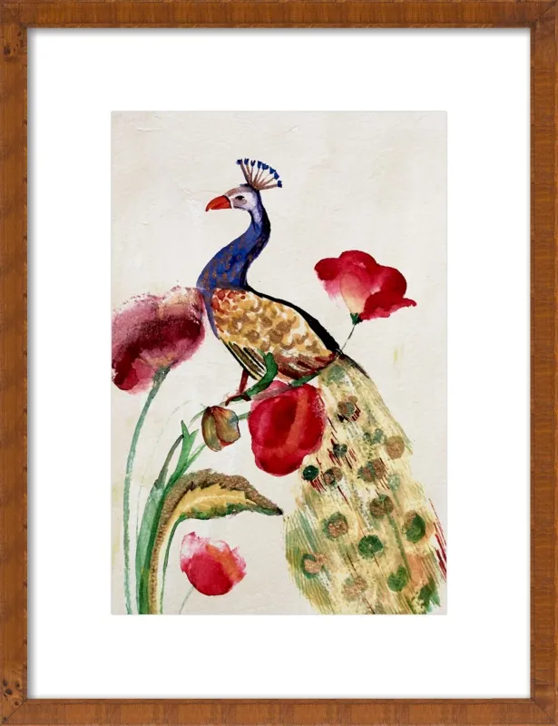 blue gold peacock by Ruti Shaashua for Artfully Walls