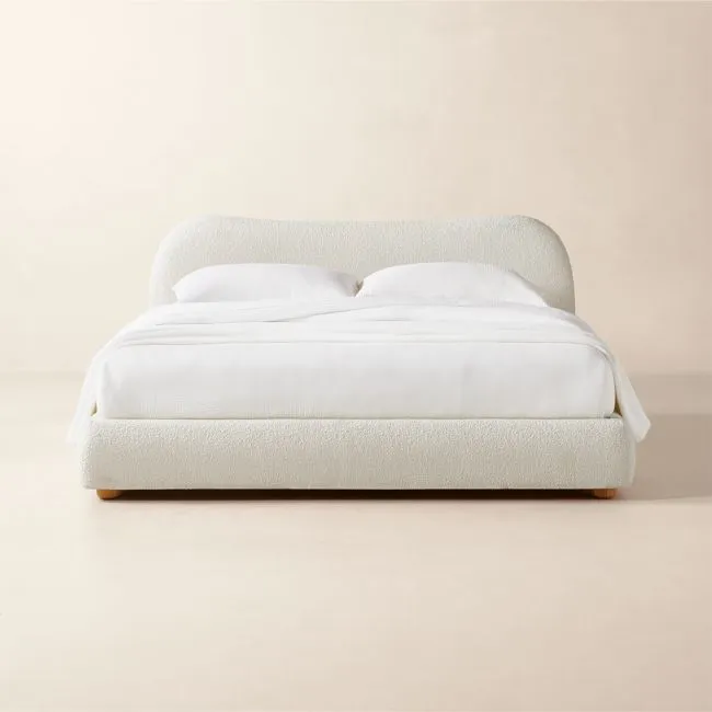 Diana White Boucle Upholstered King Bed