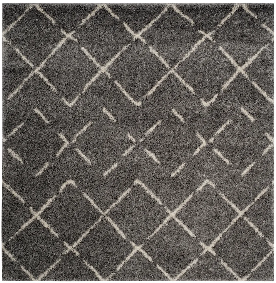 Arlo Home Woven Area Rug, ASG743B, Brown/Ivory,  6' 7" X 6' 7" Square