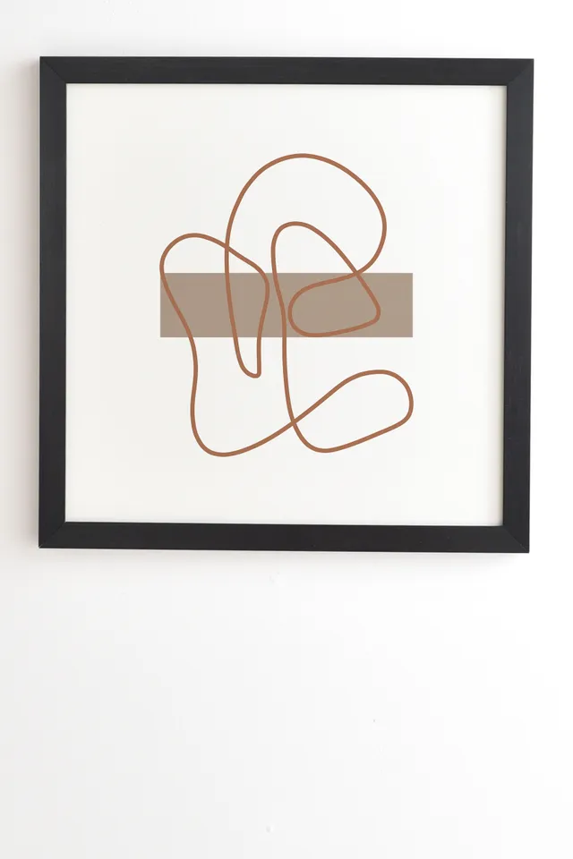 Abstract Line Neutral by Mambo Art Studio - Framed Wall Art Basic Black 20" x 20"