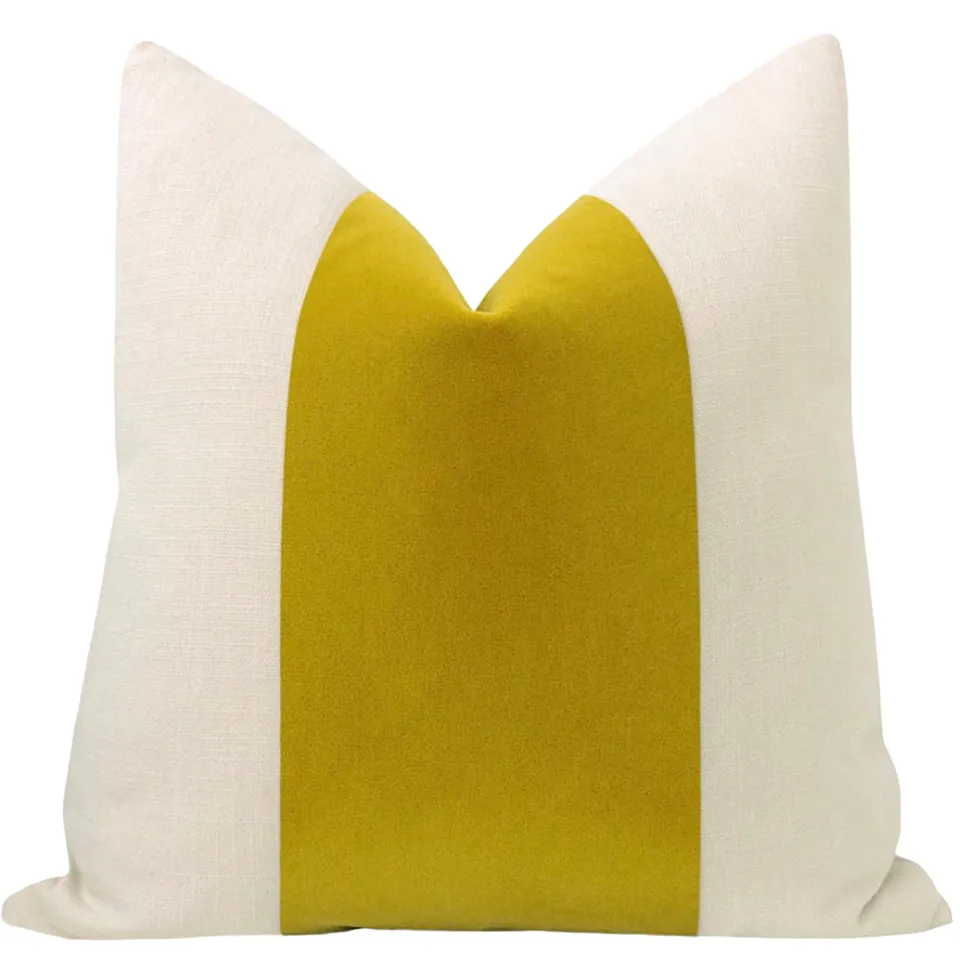 PANEL :: MOHAIR VELVET // CHARTREUSE - 20” X 36” KING SHAM