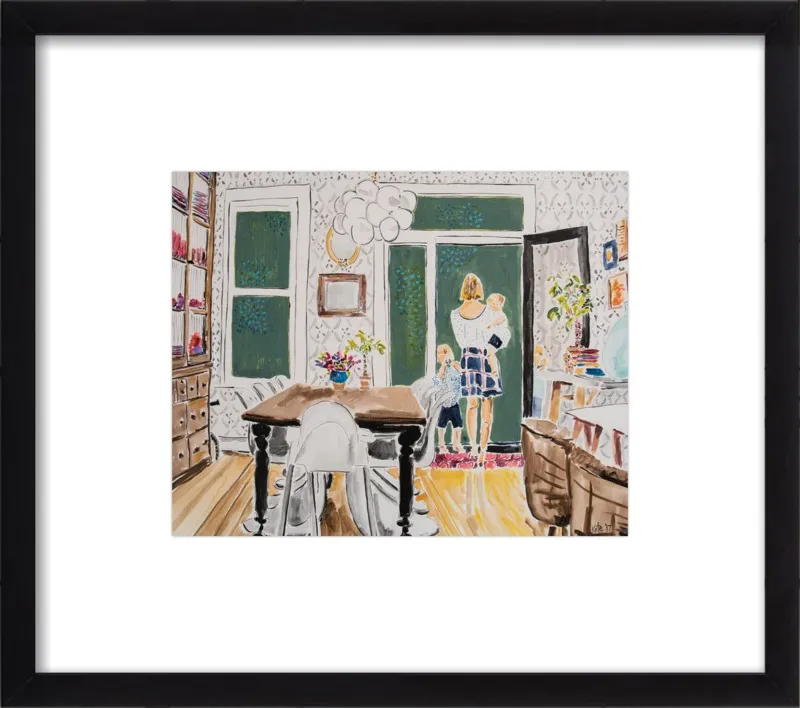 Dining Room with Wallpaper by Kate Lewis for Artfully Walls