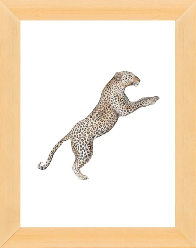 Leaping Leopard Watercolor by Lauren Rogoff for Artfully Walls