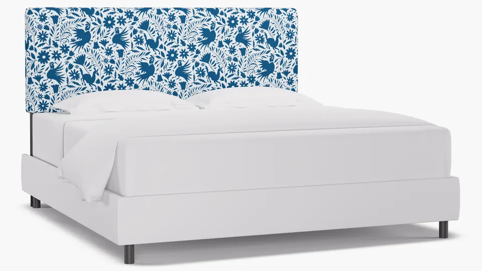 Square Back Headboard, Cerulean Frida, King