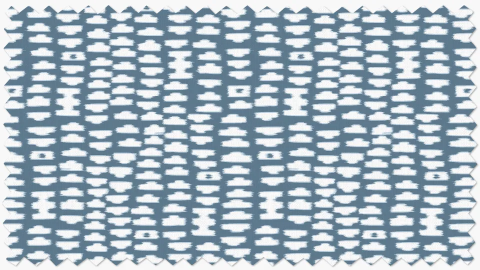 Printed Linen Fabric By The Yard, Dusty Blue Odalisque