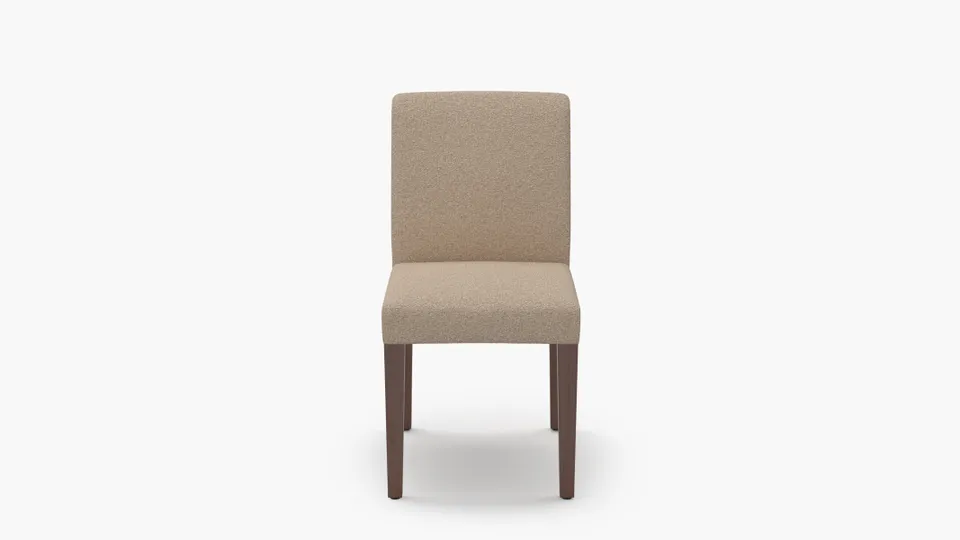 Signature Dining Chair, Buff Boucle, Walnut Square Tapered Leg