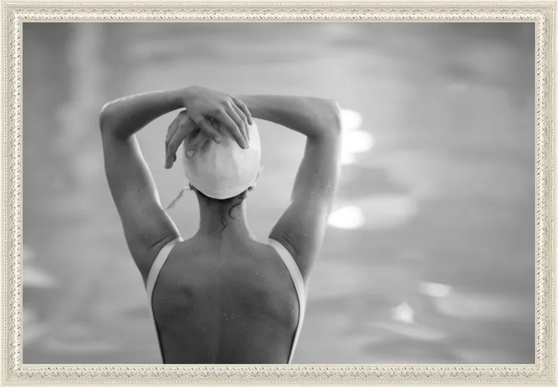 Woman Swimmer in a White Cap by Lucy Snowe for Artfully Walls