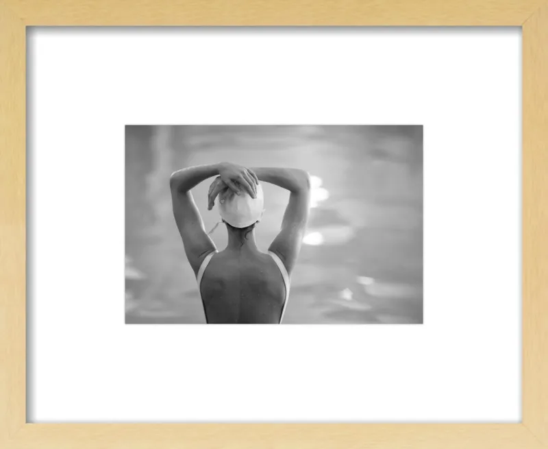 Woman Swimmer in a White Cap by Lucy Snowe for Artfully Walls