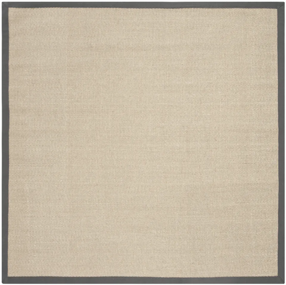 Arlo Home Woven Area Rug, NF134A, Natural/Grey,  6' X 6' Square