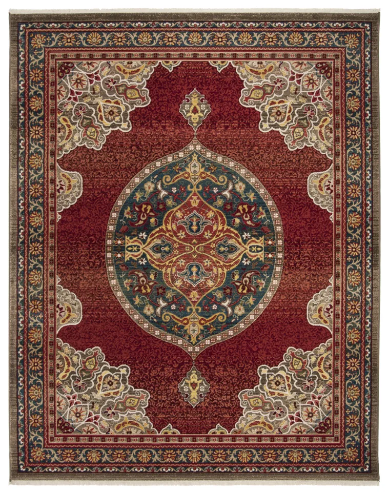 Arlo Home Woven Area Rug, KSN302F, Red/Blue,  8' X 10'