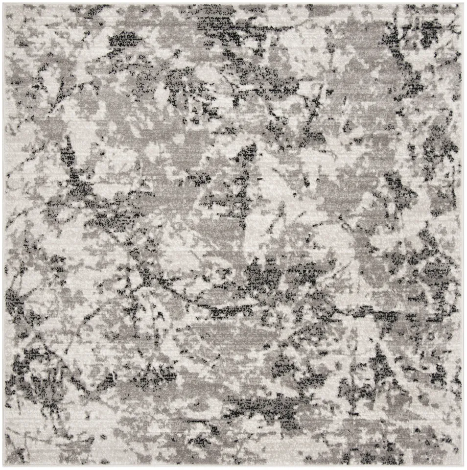 Arlo Home Woven Area Rug, SKY186K, Grey/Ivory,  6' 7" X 6' 7" Square