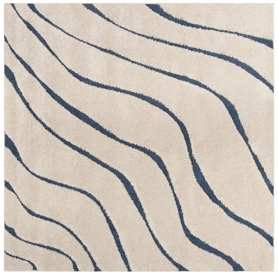 Arlo Home Woven Area Rug, SG472-1165, Cream/Blue,  6' 7" X 6' 7" Square
