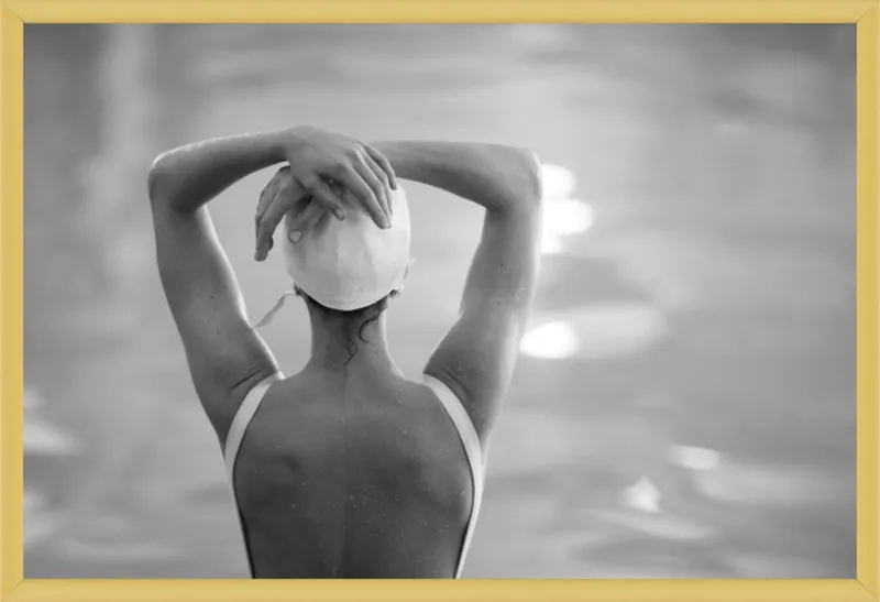 Woman Swimmer in a White Cap by Lucy Snowe for Artfully Walls