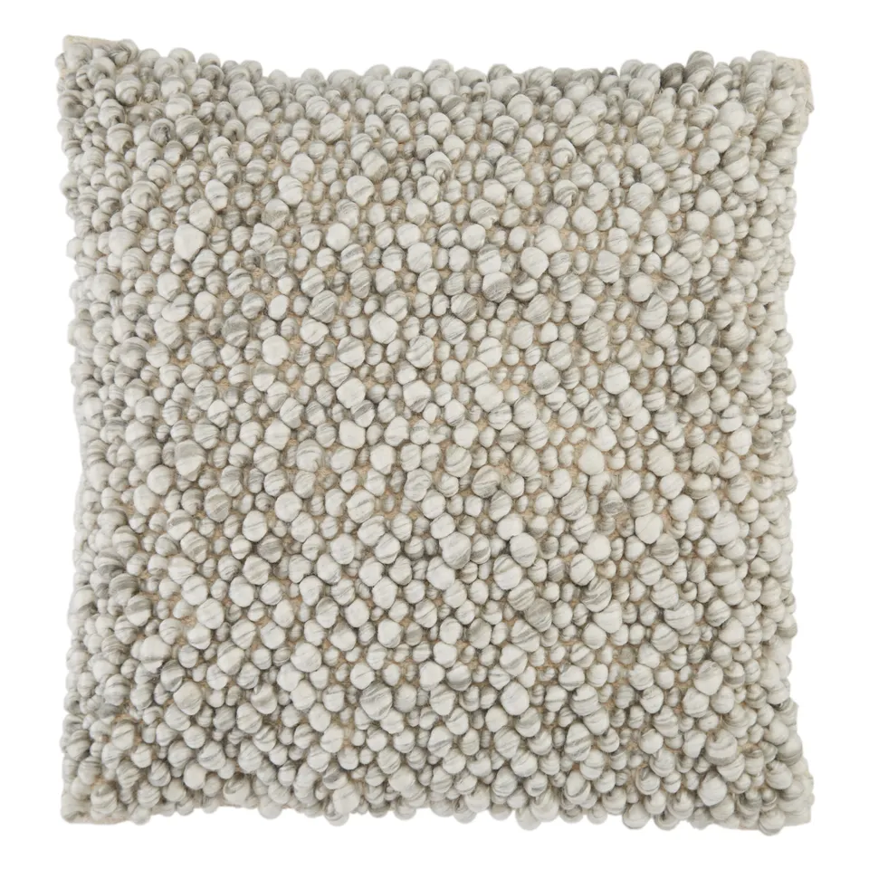 Kaz AGO06 Handmade Solid Light Gray And Ivory Down Alternative Filled Pillow (22")