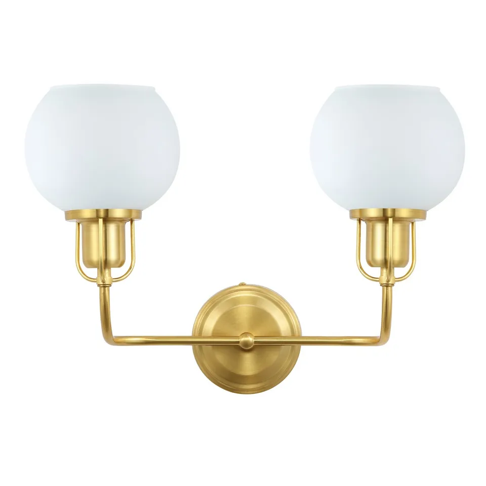 Fenris 2 Light 6.75" Wall Sconce - Brass / White