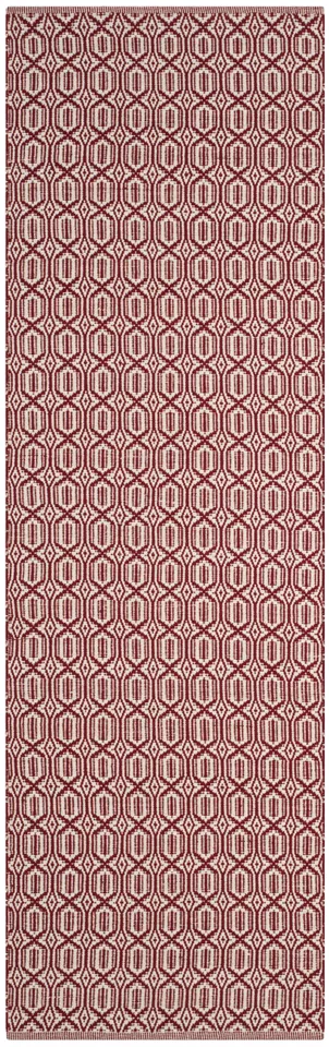 Arlo Home Hand Woven Area Rug, MTK333C, Ivory/Red,  2' 3" X 8'