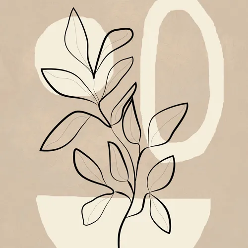 Abstract Minimal Plant 7 by City Art - Shower Curtain Standard 71" x 74" with Liner and Rings