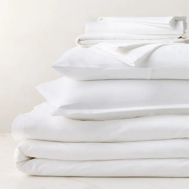 Premier White Organic Cotton Sateen 600 Thread Count Queen Bedding Set