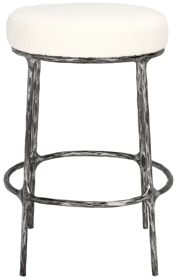 Trumen Boucle Counterstool - Ivory/Black