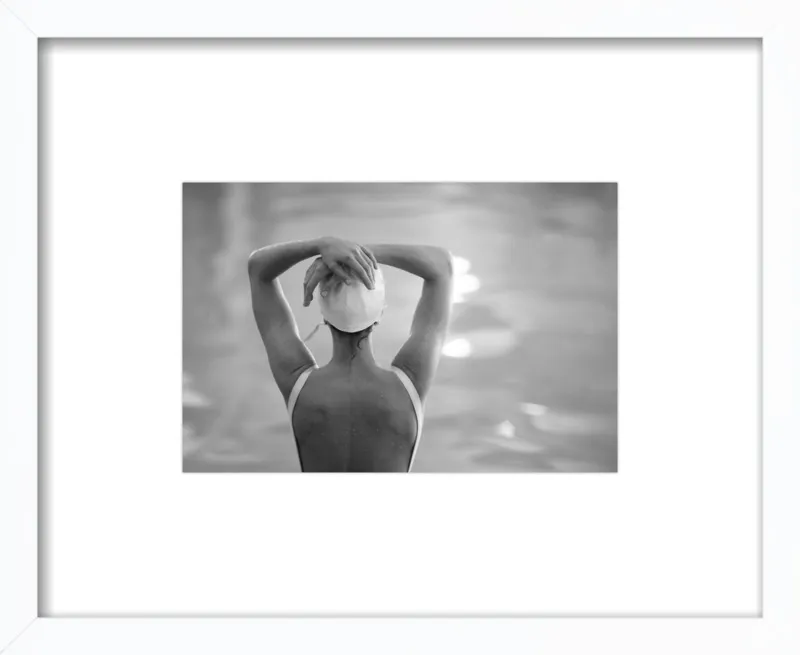 Woman Swimmer in a White Cap by Lucy Snowe for Artfully Walls