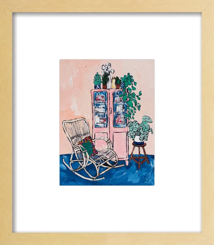 Rocking Chair In Pink Interior by Lara Lee Meintjes for Artfully Walls