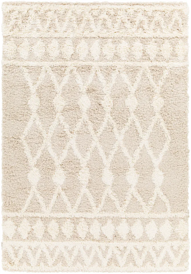 Urban Shag Beige Indoor 6'7" x 9'6" Machine Woven Rug