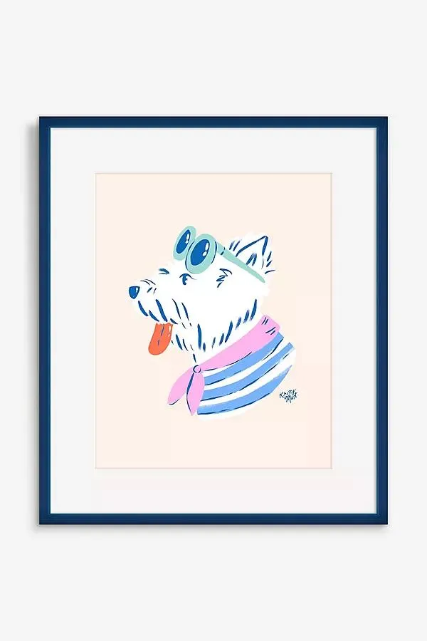 Westie Dog with Sunglasses Wall Art