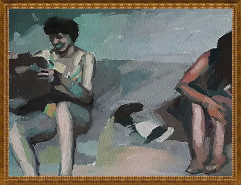 Girls at the beach by Mary Sinner for Artfully Walls