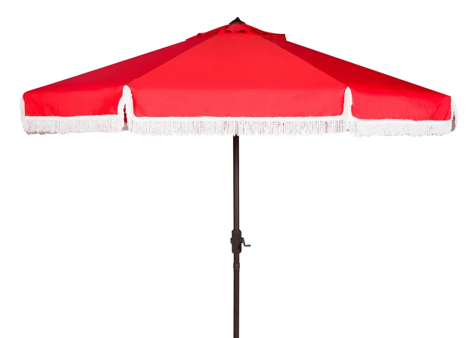 Milan Fringe 11 Foot Umbrella - Red