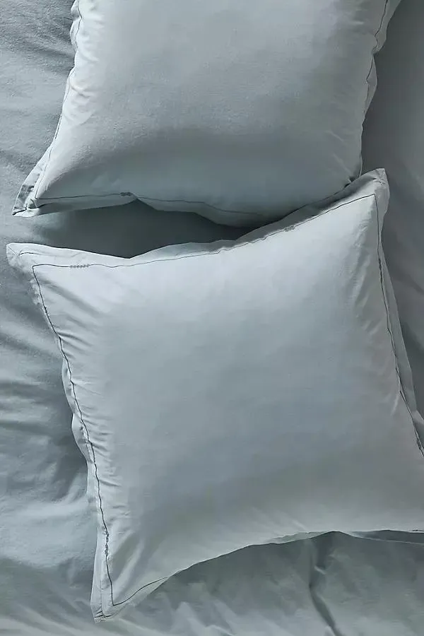 Taylor Organic Cotton Percale Embroidered Euro Sham