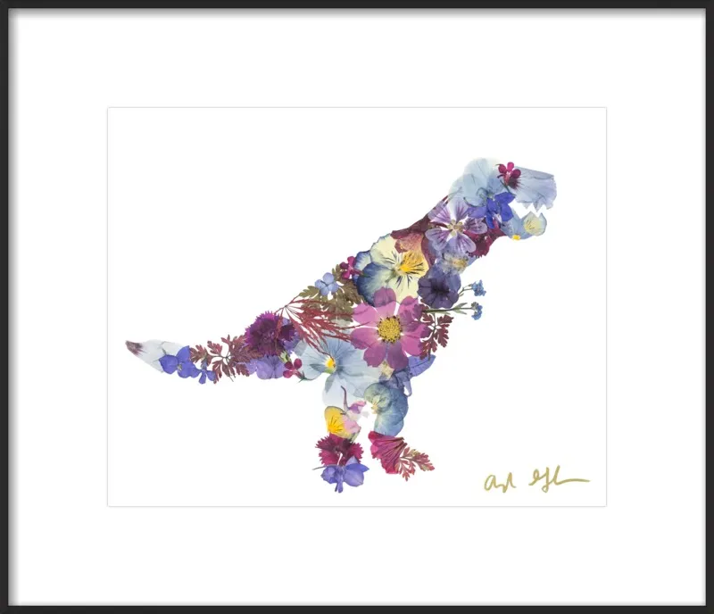 Pressed Flower T-Rex by Ayla Graham for Artfully Walls