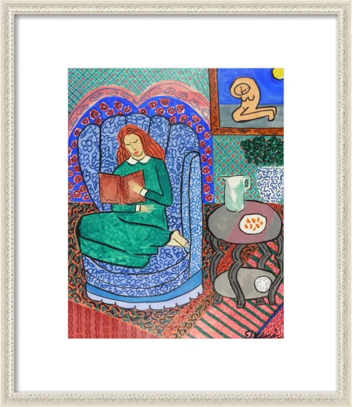 Red Headed Reader by Linda Elksnin for Artfully Walls
