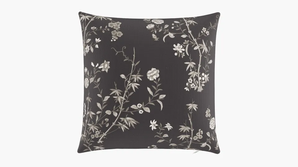 Throw Pillow 20", Black Bamboo Garden, 20" x 20"