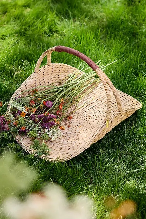 Woven Seagrass Harvest Basket
