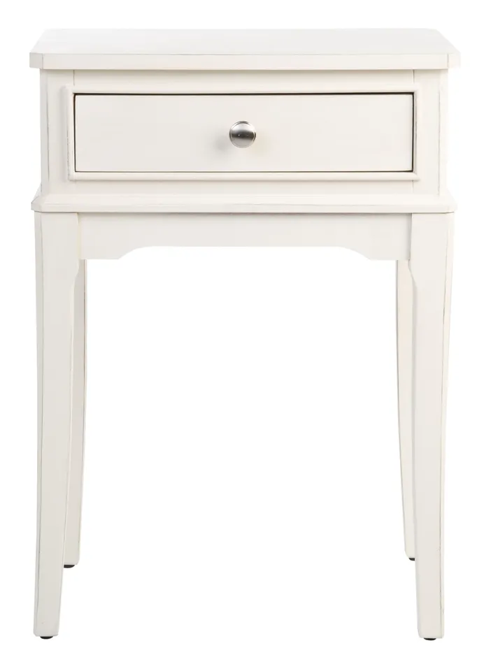 Opal 1 Drawer Accent Table - Distressed / White
