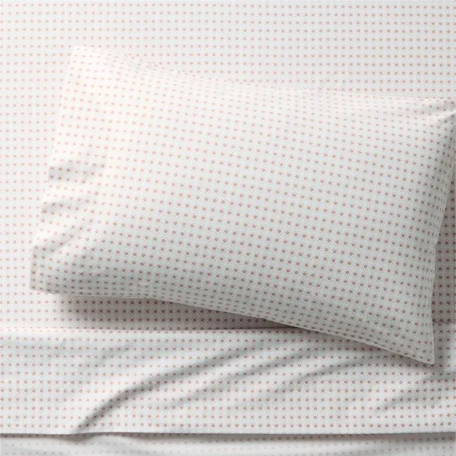 Cozy Cloud Geo Giggles Pink Block Print 100% Organic Cotton Kids Twin Sheet Set