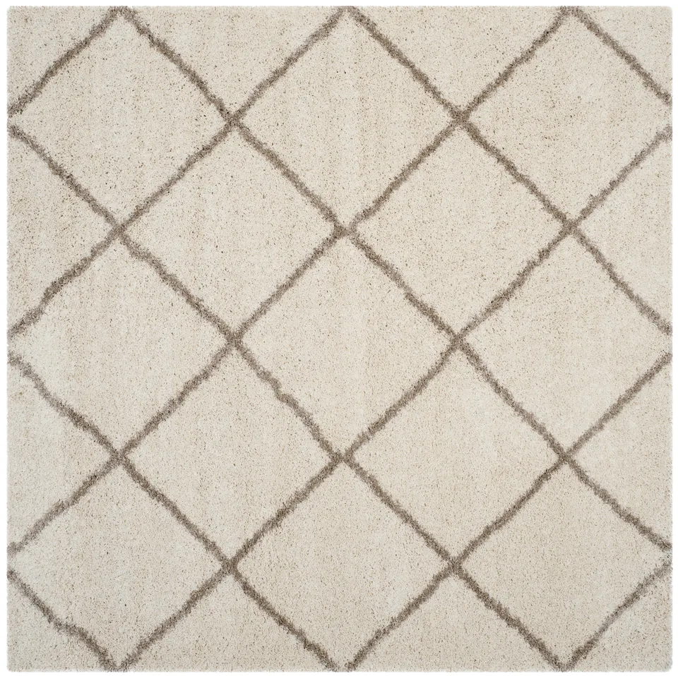 Arlo Home Woven Area Rug, SGH281D, Ivory/Beige,  7' X 7' Square