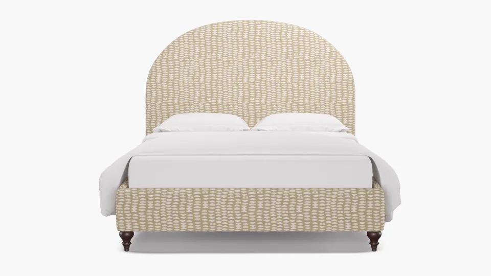 Demilune Bed, Sand Odalisque, Espresso Traditional Turned Leg, Queen