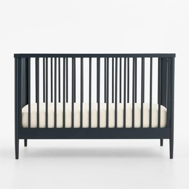 Hampshire Navy Blue Wood Convertible Baby Crib