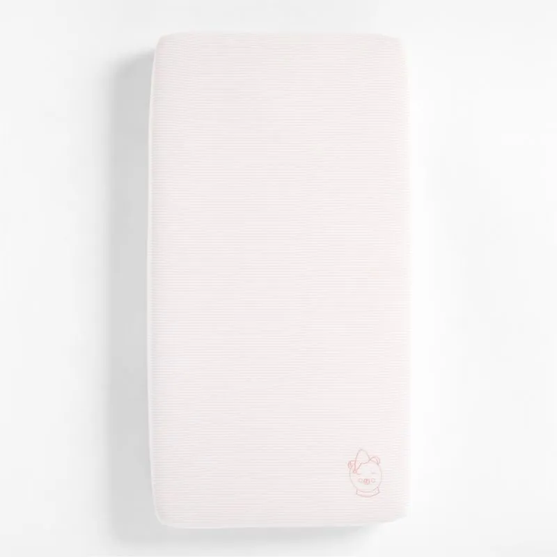 Comfy Tee Whisper Stripe Pink 100% Organic Cotton Jersey Baby Crib Fitted Sheet