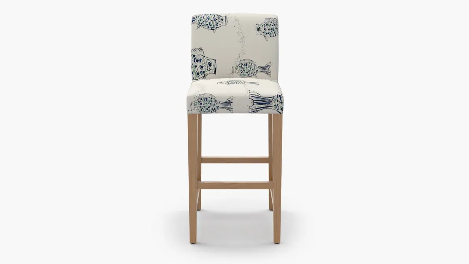 Signature Dining Bar Stool, Canvas Sakana, Natural Square Tapered Leg