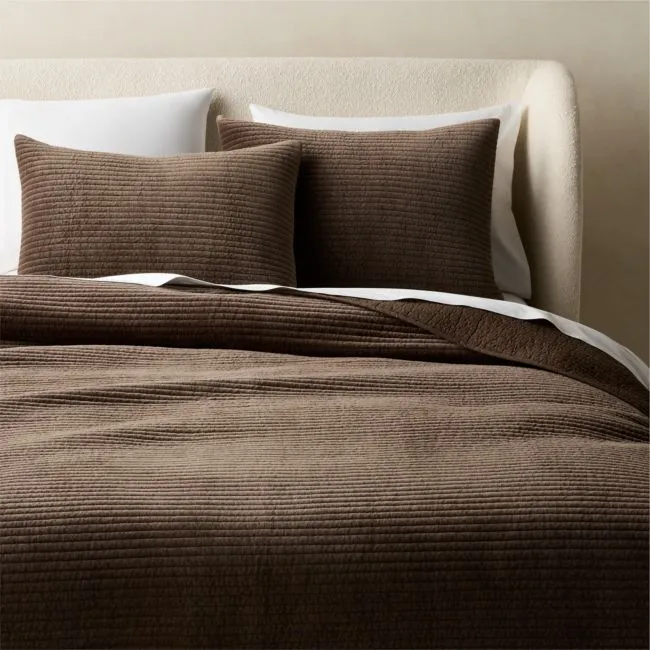 Shadow Dark Mink Brown Velvet King Quilt