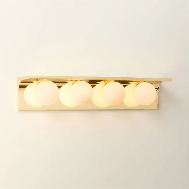 Aqua Virgo Unlacquered Brass 4-Light Wall Sconce