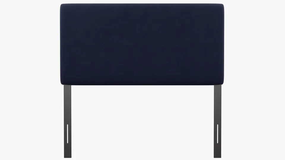 Square Back Headboard, Navy Classic Velvet, Full